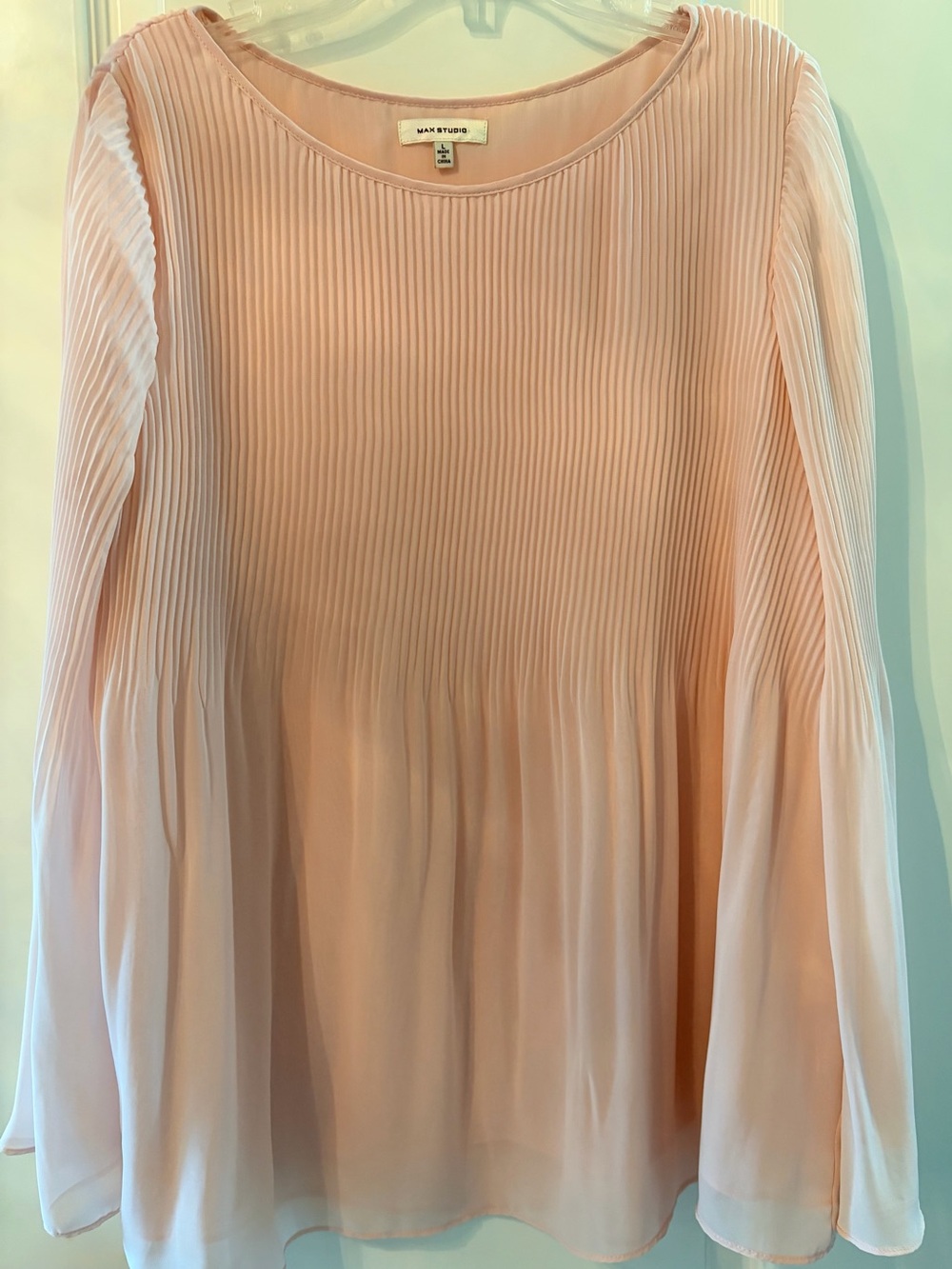 Max Studio Pleated Top - Light Blush